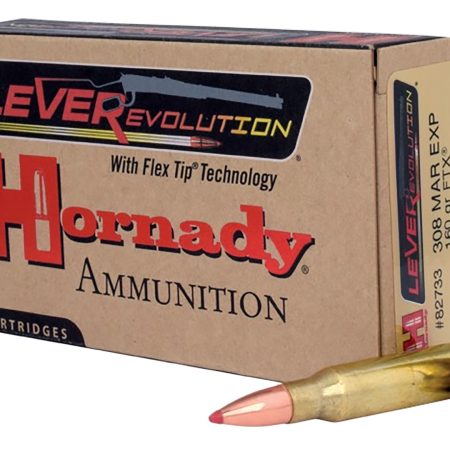 Hornady 82733 LEVERevolution  308MarlinExpress 160gr Flex Tip eXpanding 20 Per Box/10 Case