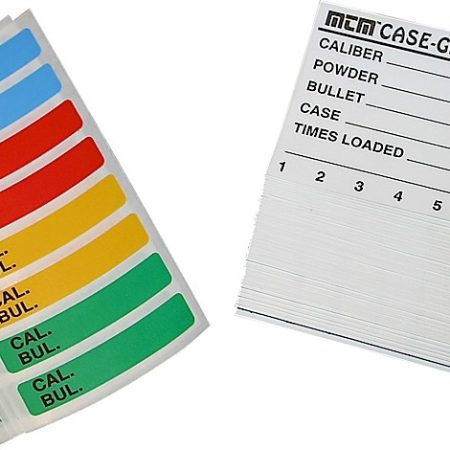 MTM Case-Gard LL1 Universal Reloading Labels Multi-Caliber Adhesive Paper 50 Load Labels & 48 Small Color Coded Labels