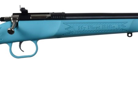 Crickett KSA2302 Youth 22 LR 1rd 16.12" Blued Barrel & Receiver, Fixed Front/Adjustable Rear Peep Sights, Blue Synthetic Stock w/11.5" LOP, Rebounding Firing Pin Safety