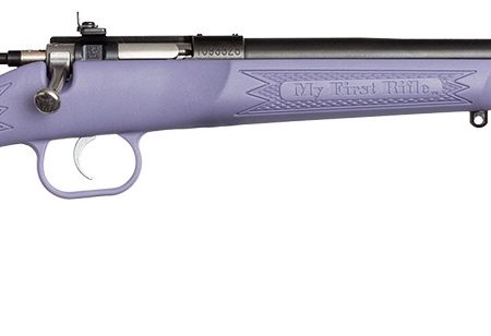 Crickett KSA2306 Youth 22 LR 1rd 16.12" Blued Barrel & Receiver, Fixed Front/Adjustable Rear Peep Sights, Purple Synthetic Stock w/11.5" LOP, Rebounding Firing Pin Safety