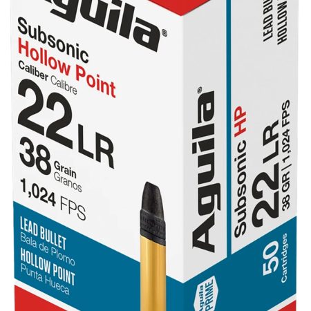 Aguila 1B220268 Subsonic  22LR 38gr Lead Hollow Point 50 Per Box/20 Case