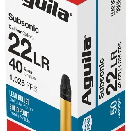 Aguila 1B220269 Subsonic  22LR 40gr Lead Solid Point 50 Per Box/20 Case