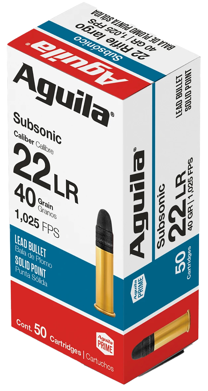 Aguila 1B220269 Subsonic 22LR 40gr Lead Solid Point 50 Per Box/20 Case