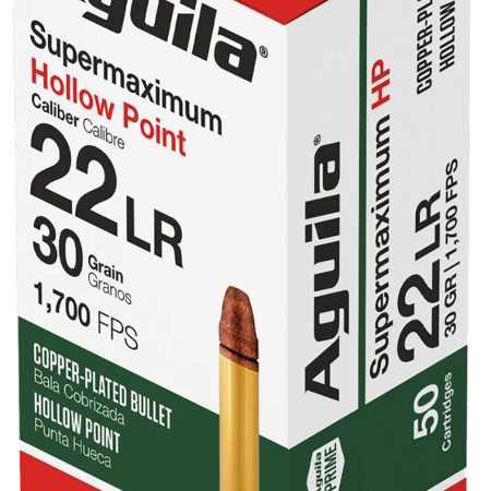 Aguila 1B220297CPHP Supermaximum  22LR 30gr Hollow Point 50 Per Box/20 Case