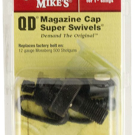 Uncle Mike's 18102 Mag Cap Swivel Set made of Steel with Blued Finish, 1" Loop Size & Quick Detach Style for 12 Gauge Mossberg 500 Includes Two Super Swivels