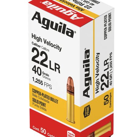 Aguila 1B220328 Super Extra High Velocity 22LR 40gr Copper Plated Solid Point 50 Per Box/40 Case