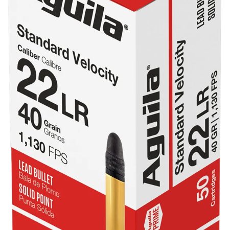 Aguila 1B220332 Standard Velocity  22LR 40gr Lead Solid Point 50 Per Box/40 Case