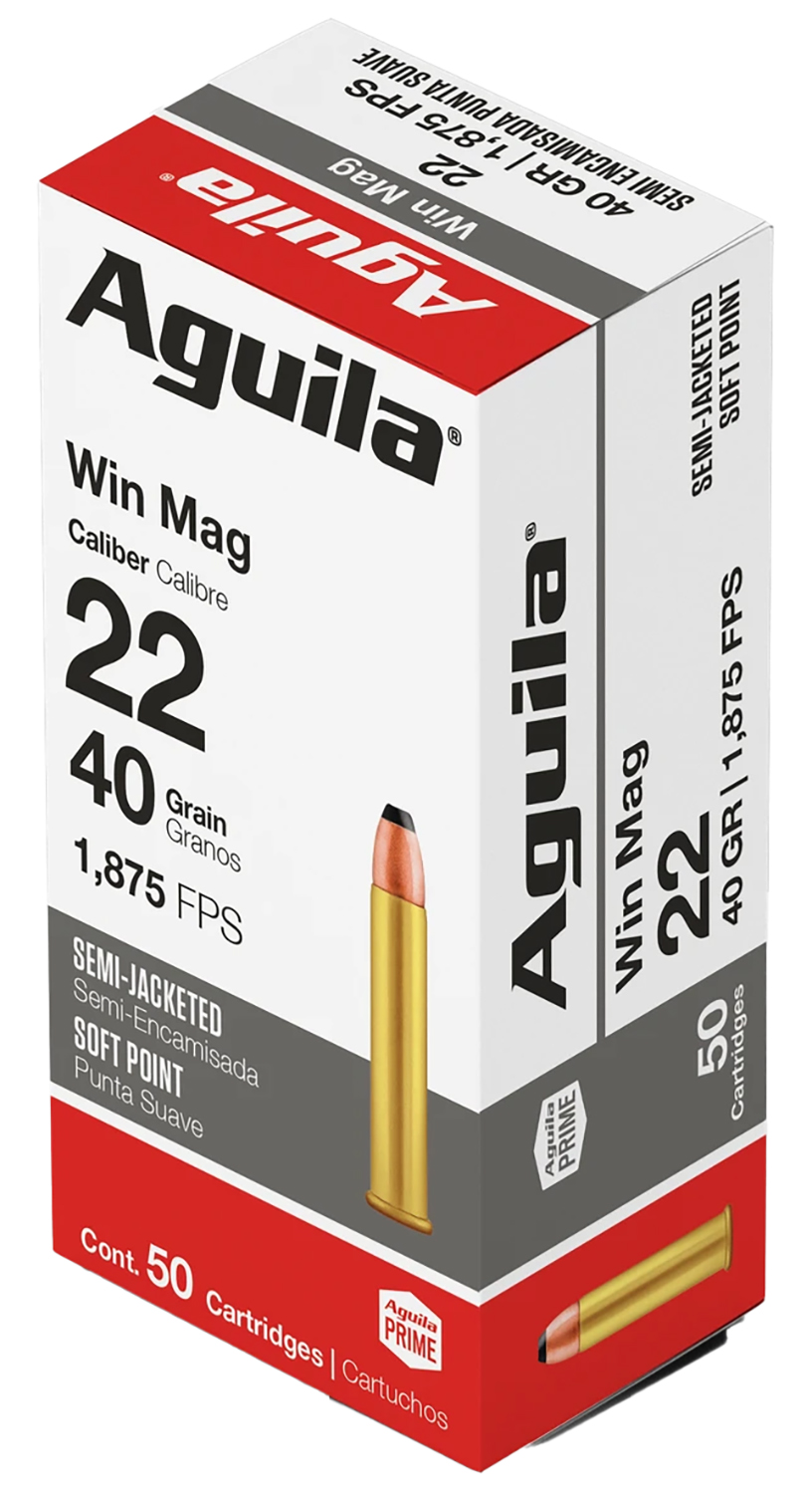 Aguila 1B222401 22WMR 40gr Semi Jacketed Soft Point 50 Per Box/20 Case