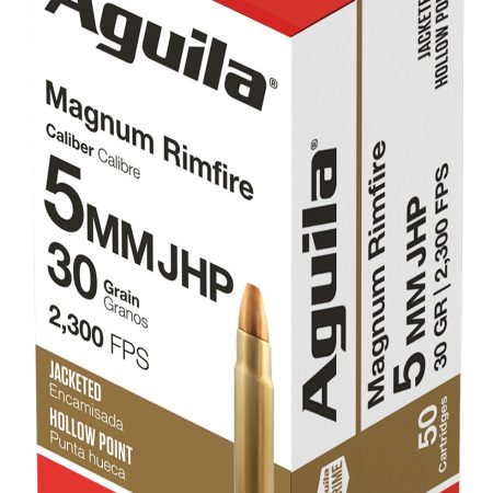 Aguila 1B222405   5mm Rem Mag 30gr Semi Jacketed Hollow Point 50 Per Box/20 Case