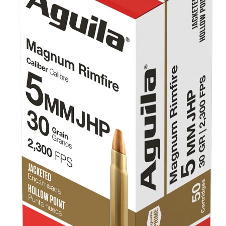 Aguila 1B222406   5mm Rem Mag 30gr Jacketed Hollow Point 50 Per Box/20 Case