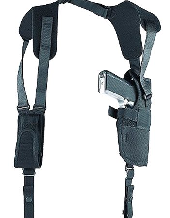 Uncle Mike's 83151 Sidekick Vertical Shoulder Holster Shoulder Size 15 Black Cordura Harness Fits Large Semi-Auto Fits 3.75-4.50" Barrel Right Hand