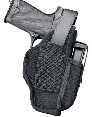 Uncle Mike's 70010 Sidekick Hip Holster IWB/OWB Size 01 Black Kodra Nylon Belt Clip Fits Medium Autos Fits 3-4" Barrel Belt 2.25" Wide Includes Adjustment Tool Ambidextrous