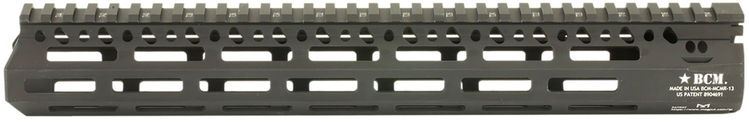 BCM MCMR13556BLK BCMGunfighter MCMR 13" M-LOK, Free-Floating Style Made of Aluminum with Black Anodized Finish for AR-Platform