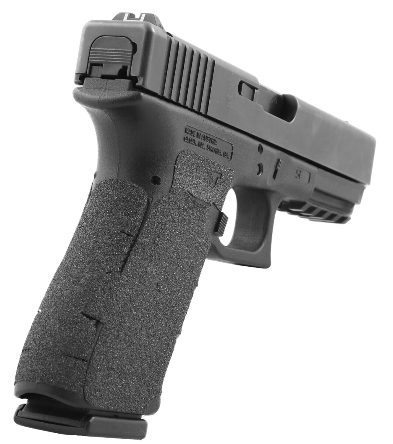 Talon Grips 381G Adhesive Grip Compatible w/Glock 17/19x/22/24/31/34/35/37/45/47 Gen5 w/Large Backstrap, Black Textured Granulate