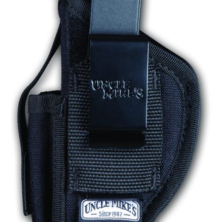 Uncle Mike's 70020 Sidekick Hip Holster IWB/OWB Size 02 Black Kodra Nylon Belt Clip Fits Med/Large DA Revolver Fits 3-4" Barrel Ambidextrous