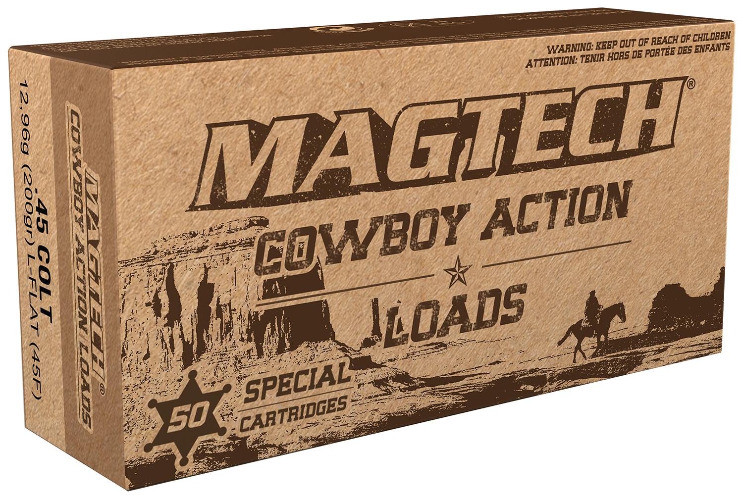 Magtech 45F Cowboy Action 45Colt 200gr Lead Flat Nose 50 Per Box/20 Case