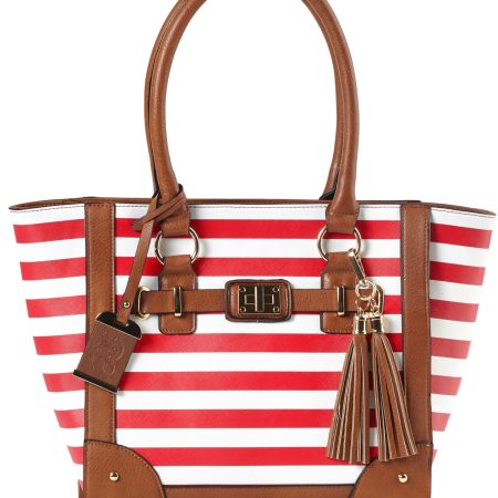 Bulldog BDP051 Tote Purse w/Holster Cherry Stripe Leather Most Sm Pistols & Revolvers Right Hand