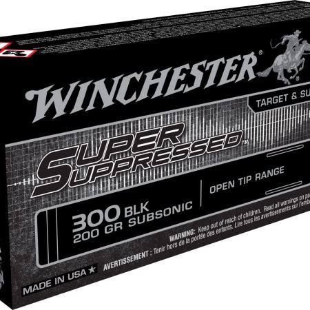 Winchester Ammo SUP300BLK Super Suppressed  300Blackout 200gr Open Tip Range 20 Per Box/10 Case
