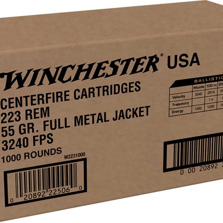 Winchester Ammo W2231000 USA 223Rem 55gr Full Metal Jacket 1000rds *Sold by Case