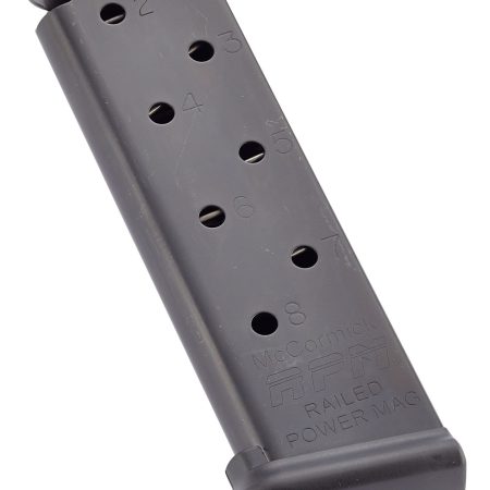 CMC Products MRPM45FS8B Power Mag Railed 8rd 45 ACP Fits 1911 Government Black Stainless Steel