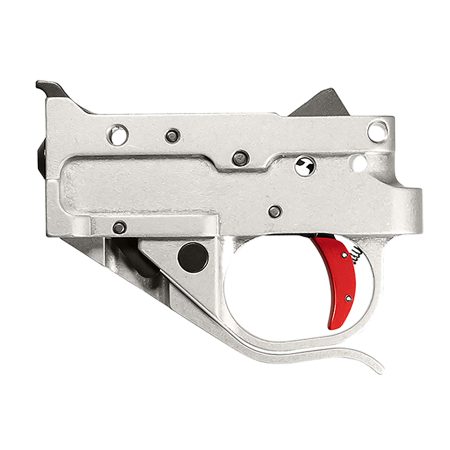 Timney Triggers 10222C16 Replacement Trigger  Single-Stage Curved Trigger with 2.75 lbs Draw Weight & Silver/Red Finish for Ruger 10/22