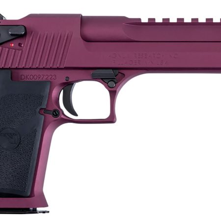 Magnum Research DE50BKC Desert Eagle Black Cherry 50 AE 7+1 6" Black Barrel, Metallic Black  Cherry Cerakote Serrated Slide, Aluminum Frame w/Picatinny Rail & Beavertail Black Rubber Grips