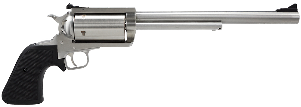Magnum Research BFR500SW10 BFR Long Cylinder Large Frame 500 S&W Mag 5 Shot, 10" Brushed Stainless Steel Barrel, Cylinder & Frame, Black Rubber Grip, Exposed Hammer
