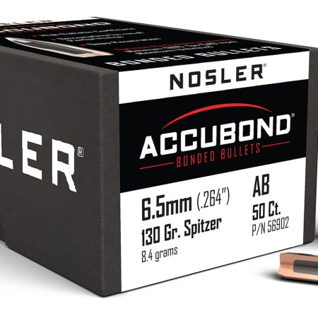 Nosler 56902 AccuBond  6.5Creedmoor 130gr Spitzer Point 50/Box