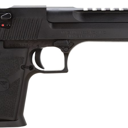 Magnum Research DE357 Desert Eagle Mark XIX 357 Mag Caliber with 6" Picatinny Rail Barrel, 9+1 Capacity, Overall  Black Finish Carbon Steel, Beavertail Frame, Serrated Slide &  Rubber Grip