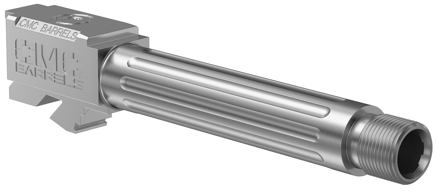 CMC Triggers 75525 Match Precision 9mm Luger 4.01" Fluted/Match Grade/Threaded Bead Blasted Stainless Steel, Compatible w/ Glock 19 Gen3-4