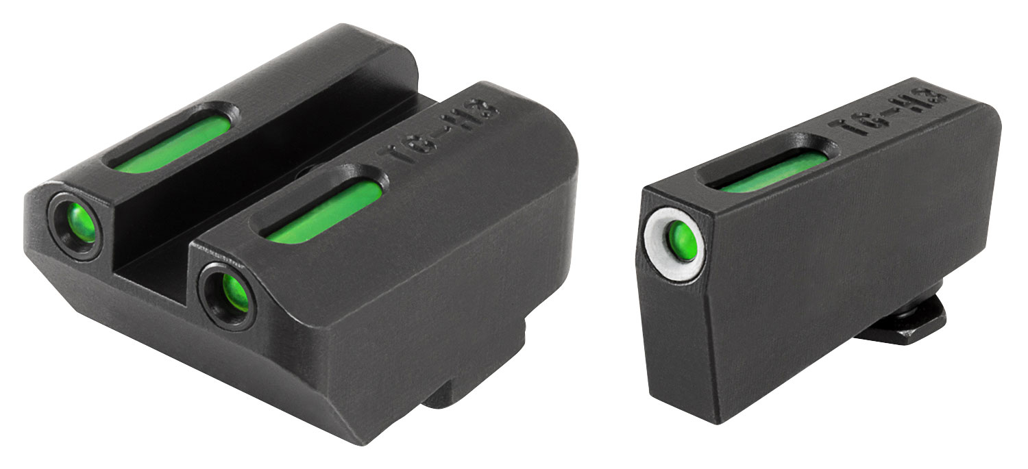 TruGlo TG13GL4A TFX Low Suppressor Height Black Green Tritium & Fiber Optic White Outline Front Sight Green Tritium & Fiber Optic Rear Sight Compatible with Glock (Excludes MOS)