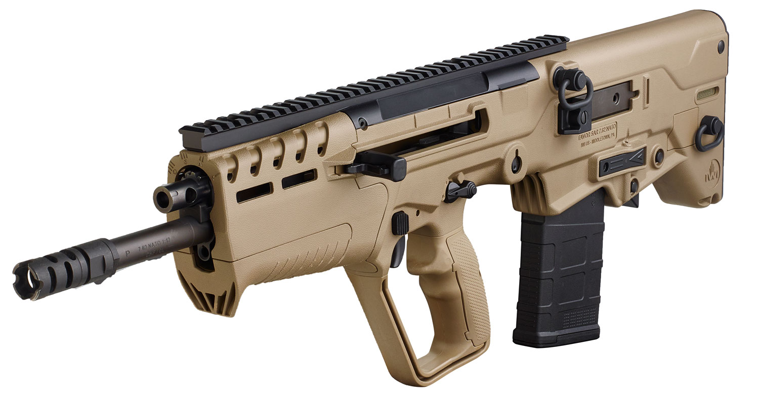 IWI US T7FD16 Tavor 7 7.62x51mm NATO Caliber with 16.50" Barrel, 20+1 Capacity, Flat Dark Earth Metal Finish, Flat Dark Earth Fixed Bullpup Stock & Polymer Grip Right Hand