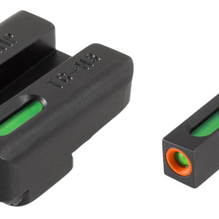 TruGlo TG13FN2PC TFX Pro  Black | Green Tritium & Fiber Optic Orange Outline Front Sight Green Tritium & Fiber Optic Rear Sight