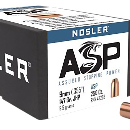 Nosler 43258 Assured Stopping Power 9mm 147gr Jacketed Hollow Point 250/Box