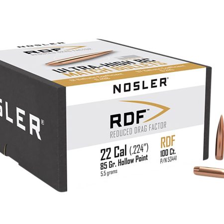 Nosler 53441 RDF Match 22Cal 85gr Hollow Point Boat Tail 100/Box