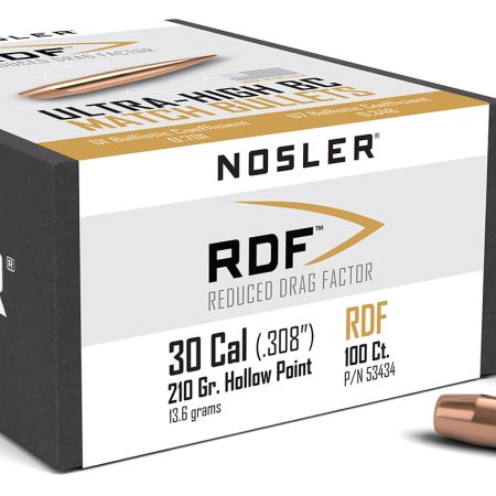 Nosler 53434 RDF Match 30Cal 210gr Hollow Point Boat Tail 100/Box