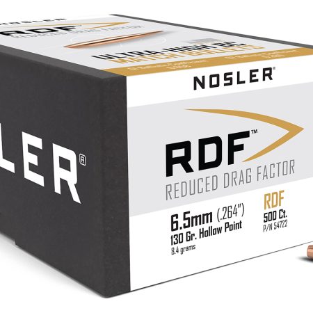 Nosler 54722 RDF Match 6.5Creedmoor 130gr Hollow Point Boat Tail 500/Box