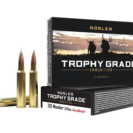 Nosler 60098 Trophy Grade  33Nosler 225gr Nosler AccuBond 20 Per Box/10 Case