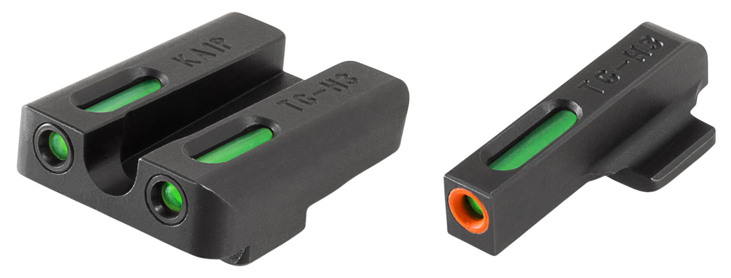 TruGlo TG13KA1PC TFX Pro Black | Green Tritium & Fiber Optic Orange Outline Front Sight Green Tritium & Fiber Optic Rear Sight