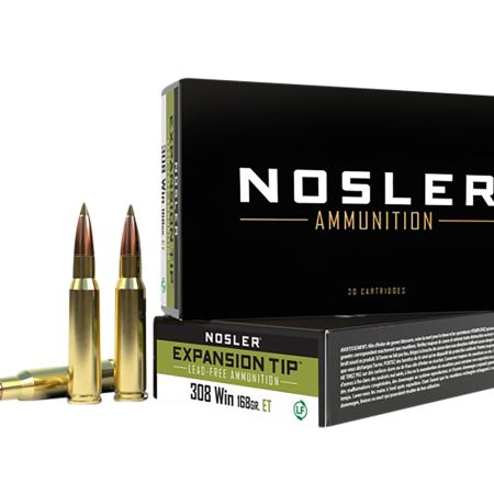 Nosler 40035 E-Tip 308Win 168gr E Tip Lead Free 20 Per Box/10 Case
