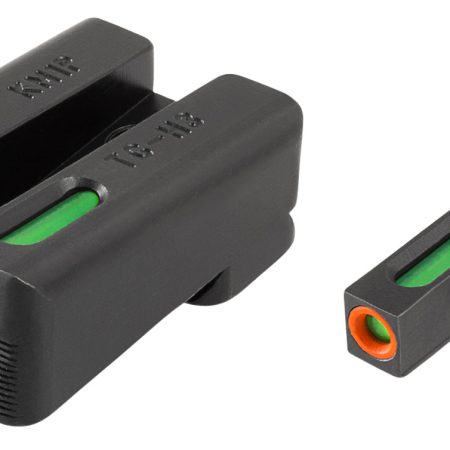 TruGlo TG13KM1PC TFX Pro Black | Green Tritium & Fiber Optic Orange Outline Front Sight Green Tritium & Fiber Optic Rear Sight
