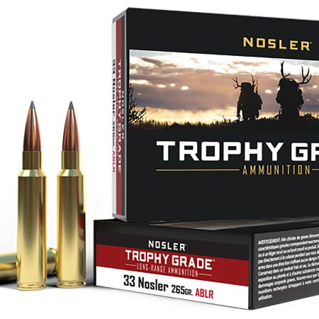 Nosler 60099 Trophy Grade Long-Range 33Nosler 265gr Nosler Spitzer AccuBond Long Range 20 Per Box/10 Case