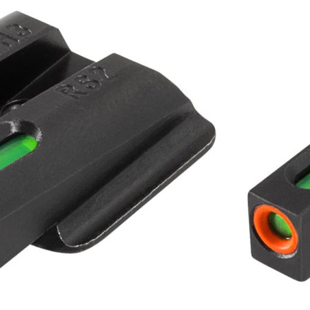 TruGlo TG13RS2PC TFX Pro  Black | Green Tritium & Fiber Optic Orange Outline Front Sight Green Tritium & Fiber Optic Rear Sight