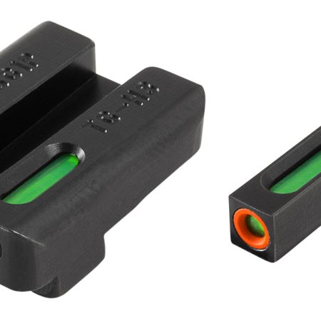 TruGlo TG13SG1PC TFX Pro  Black | Green Tritium & Fiber Optic Orange Outline Front Sight Green Tritium & Fiber Optic Rear Sight