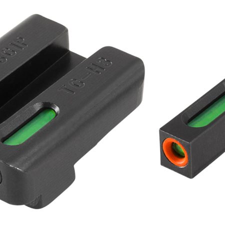 TruGlo TG13SG2PC TFX Pro Black | Green Tritium & Fiber Optic Orange Outline Front Sight Green Tritium & Fiber Optic Rear Sight