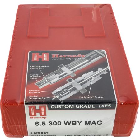 Hornady 546283 Custom Grade Series IV 2 Die Set for 6.5 300 Wthby Mag Includes Sizing Seater