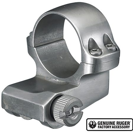 Ruger 90288 4KO Offset Scope Ring  Silver 1" Medium