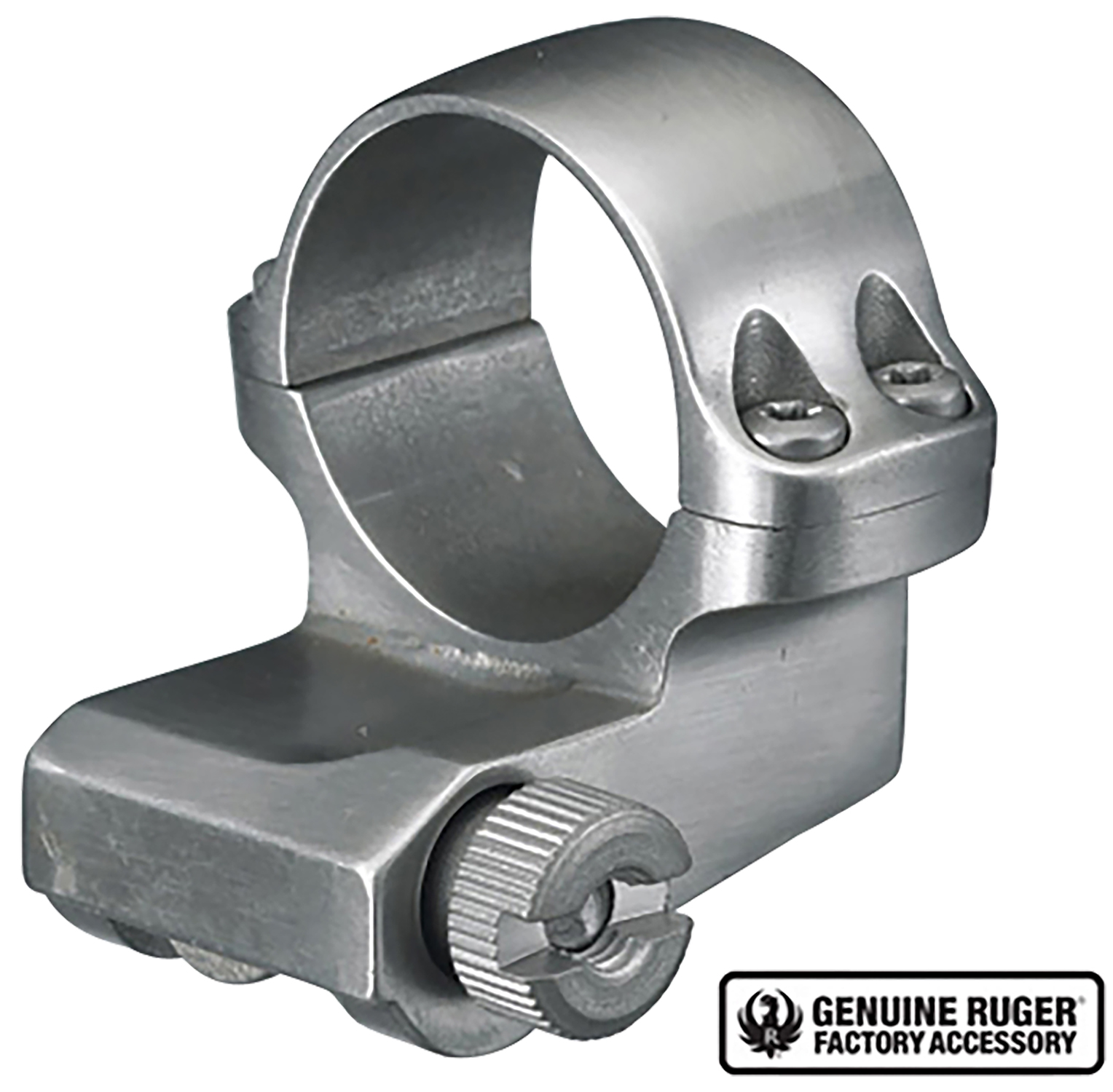 Ruger 90288 4KO Offset Scope Ring Silver 1" Medium