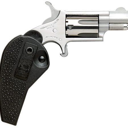 North American Arms 22MSHG Mini-Revolver  Compact Frame 22 WMR 5 Shot 1.13" Stainless Steel Barrel, Frame & Cylinder, Black Synthetic Holster Grip, Exposed Hammer