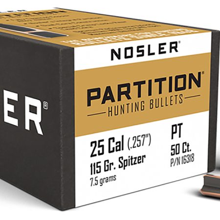 Nosler 16318 Partition  25Cal 115gr Spitzer 50/Box